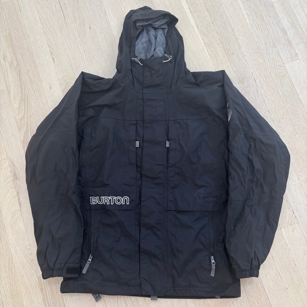 Burton Snowboard Jacket Mens Small Black Good Insulated Hooded Winter Coat